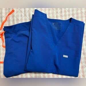 Figs Royal Blue Scrub Set